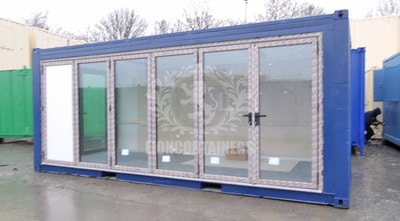 Cladded Primary School Classroom Container With Bi-Folding Doors - Ipswich Containers case study